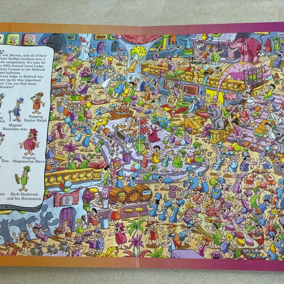 Y2K Jumbo Flintstones Fred Hunters Find & Seek Book - Picture 2 of 8